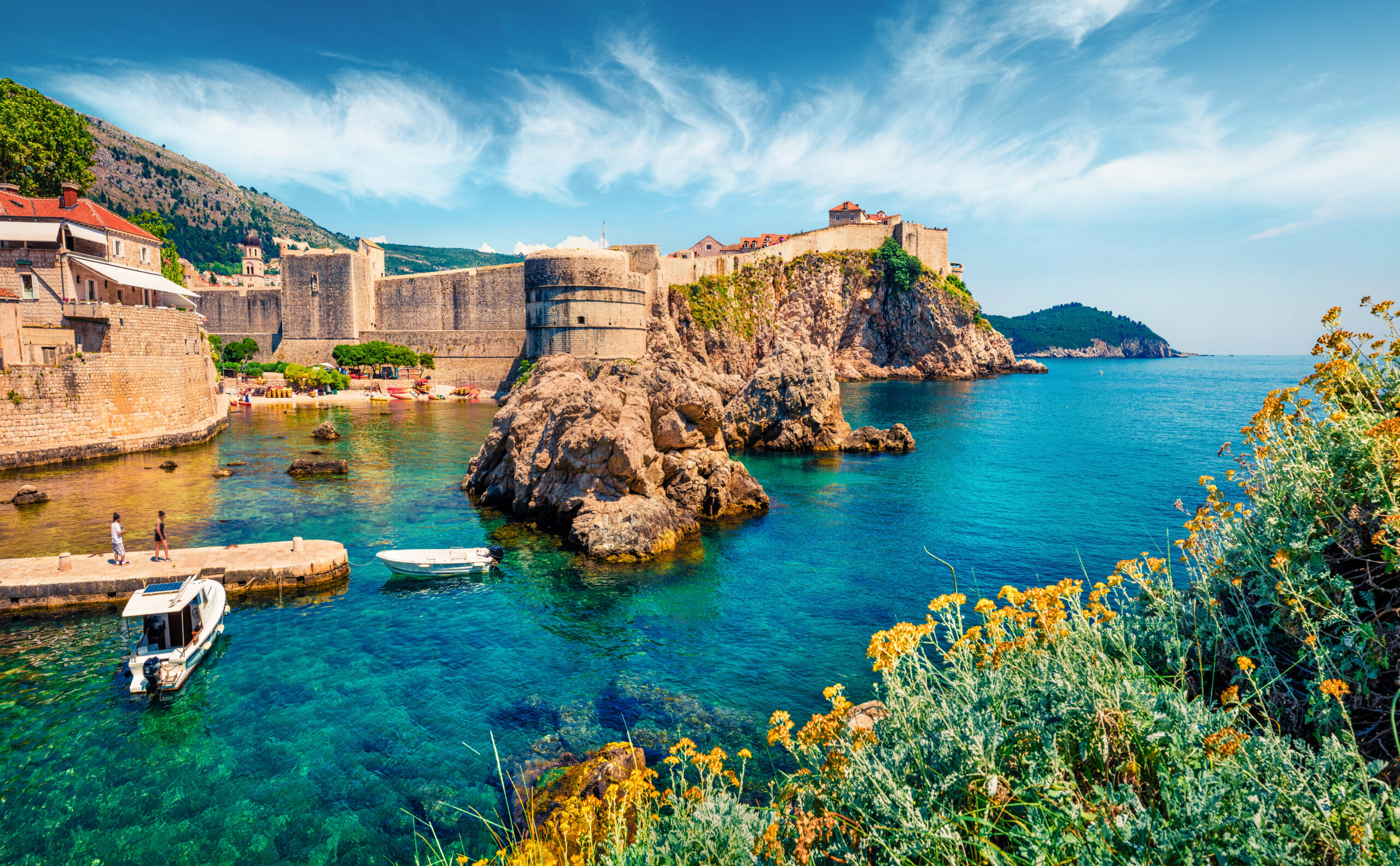 Attractive morning view of famous Fort Bokar in city of Dubrovni